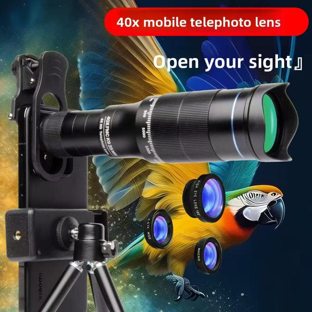 Lente telescópica de meltal para celular telefoto 40 X Zoom HD lente Universal externa para celular de alta potência