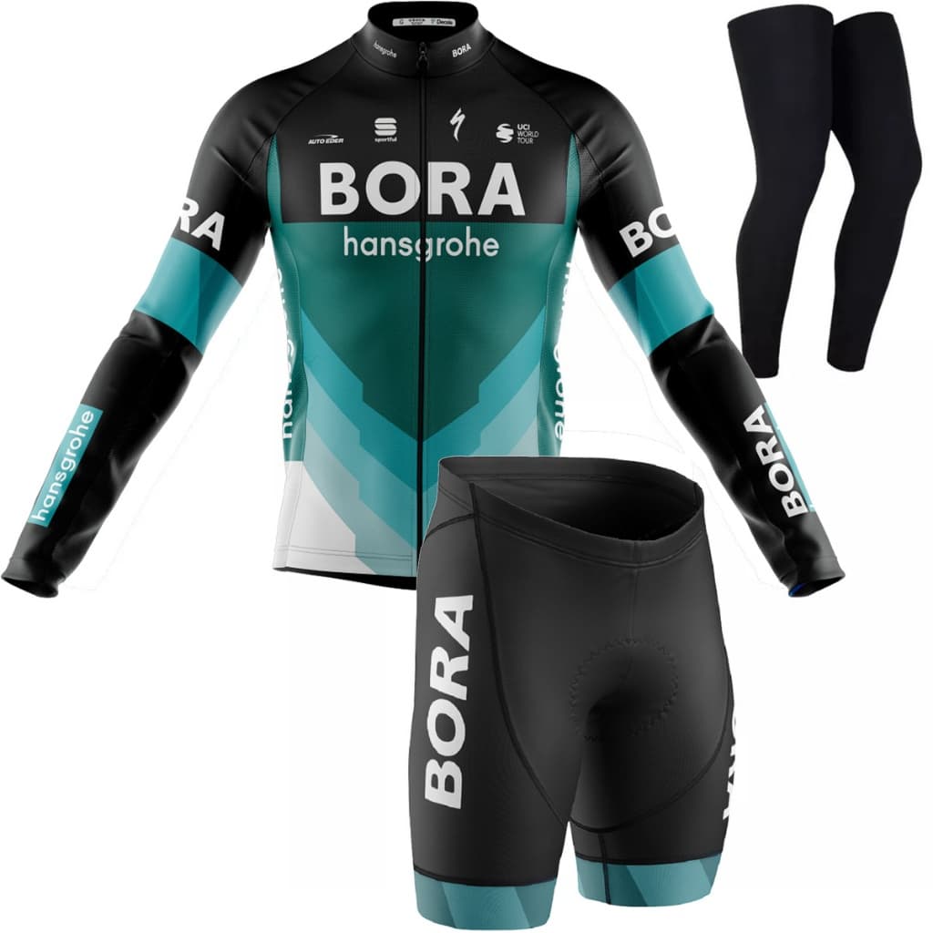 Conjunto Bora Camisa Manga Longa Bermuda Gel Pernito Uv Mtb