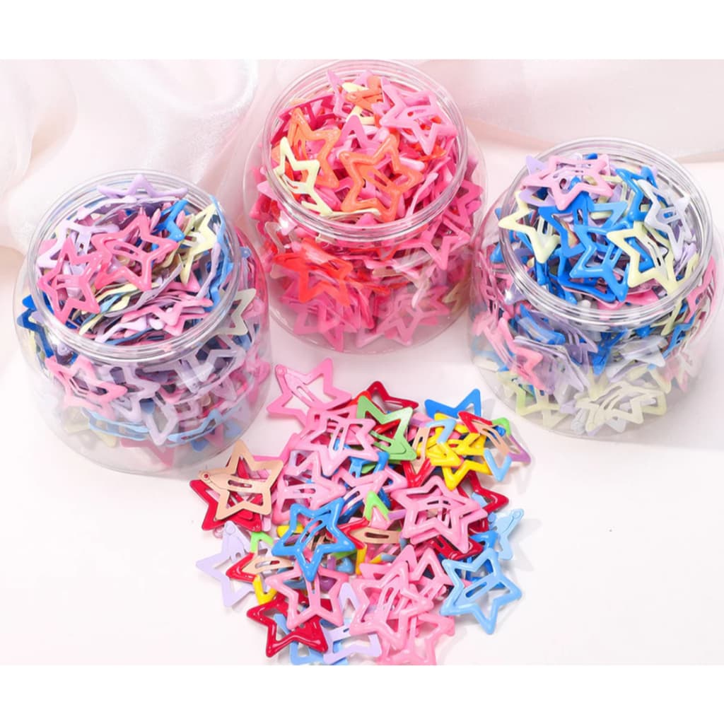Kit Presilhas Tic Tac Infantil  Estrela Coloridas Delicadas e Divertidas Acessórios  Headwear