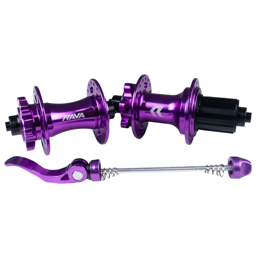 Par De Cubo Rava Dianteiro E Traseiro Disco Freeride Rolamento 36F Barulhento Violeta