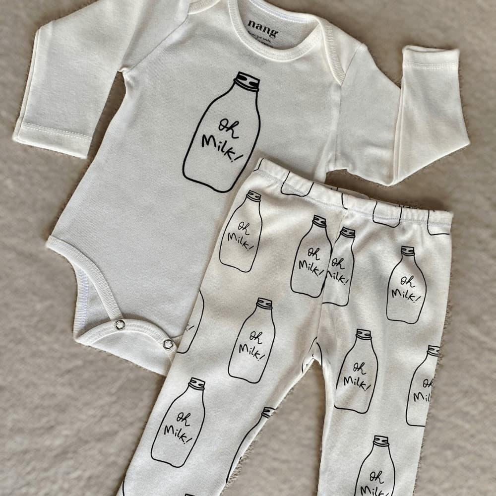 Roupa de Bebê Menina Minimalista Manga Longa Com Mijão 100% Algodão Sua Bebê Quentinha