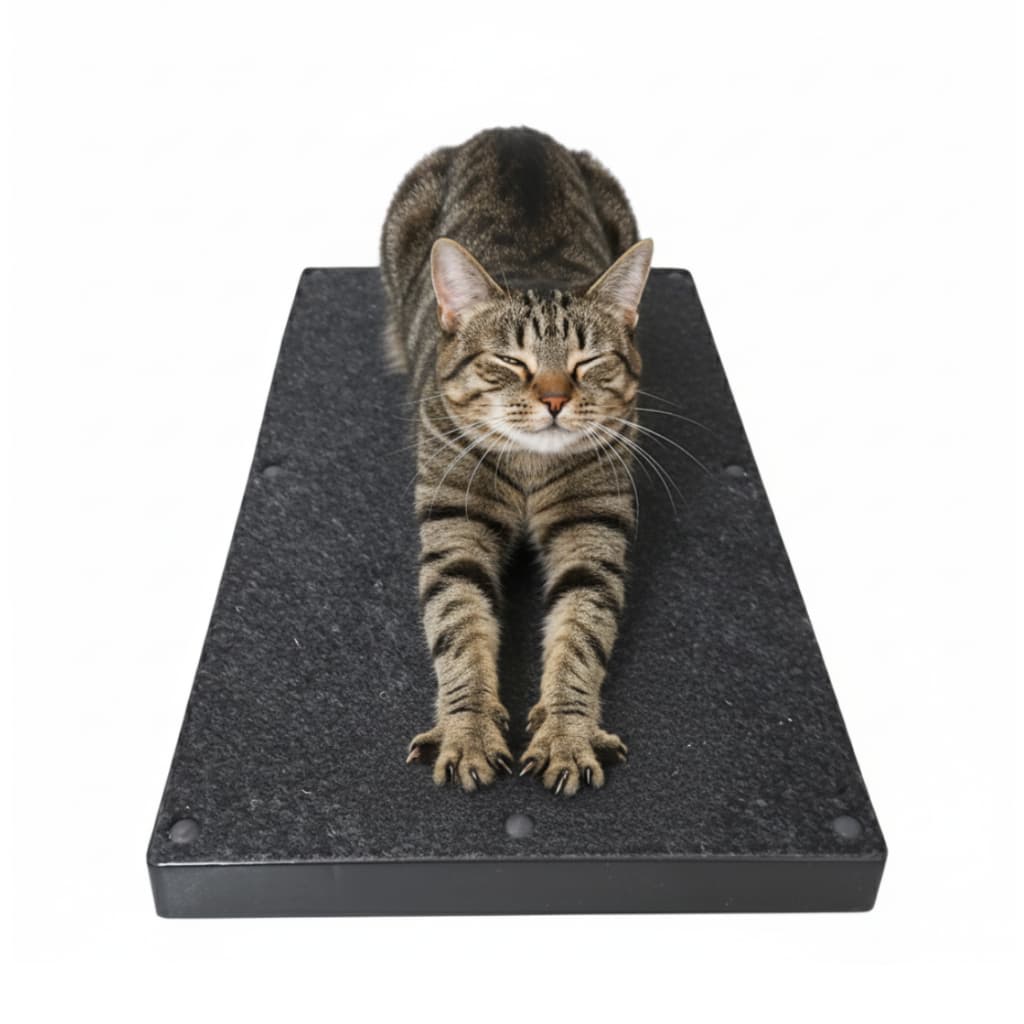 Arranhador Com Carpete Preto Para Gatos Plástico Resistente Anti Stress