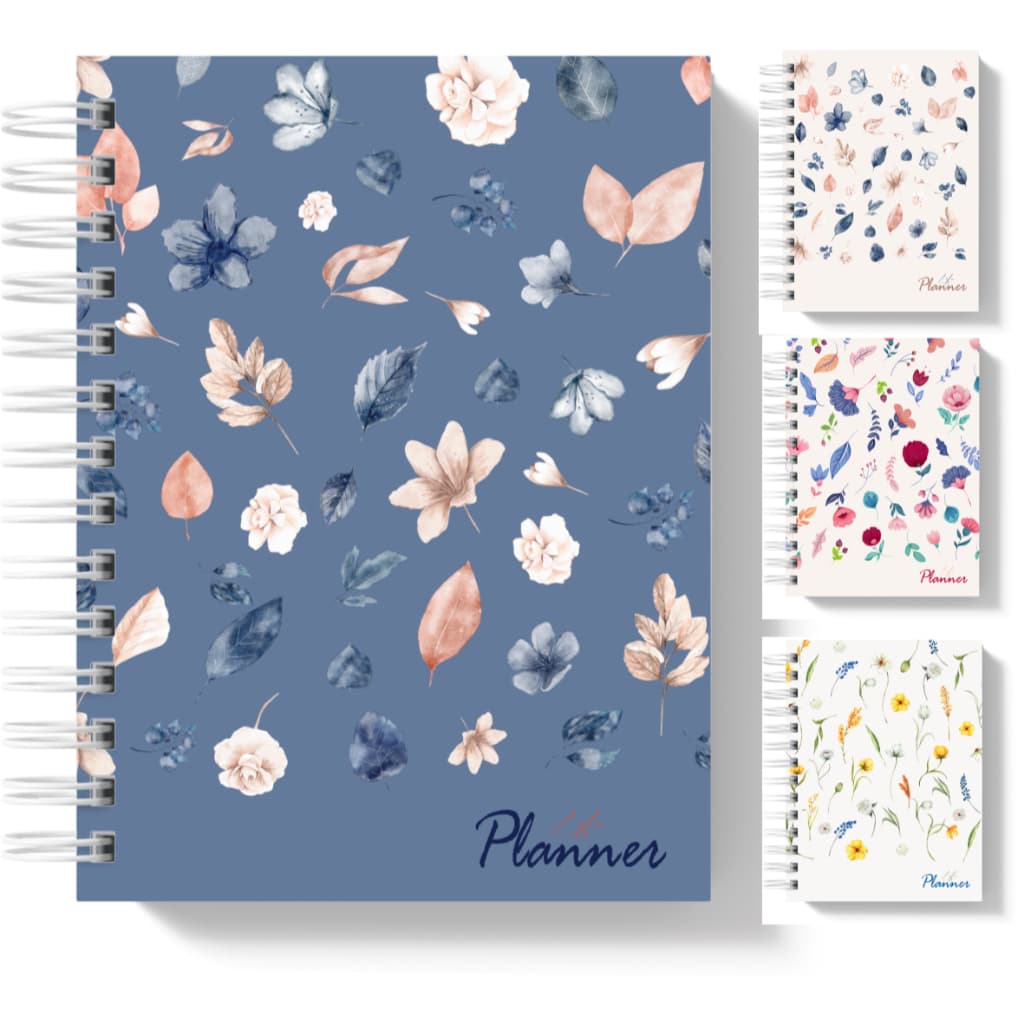Planner2026 com Visão Semanal Layout Horizontal Coleção  Penas E Flores