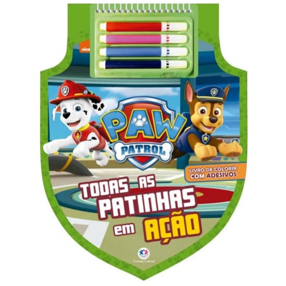 Livro Patrulha Canina Todas As Patinhas Em Ação - Com Canetinhas