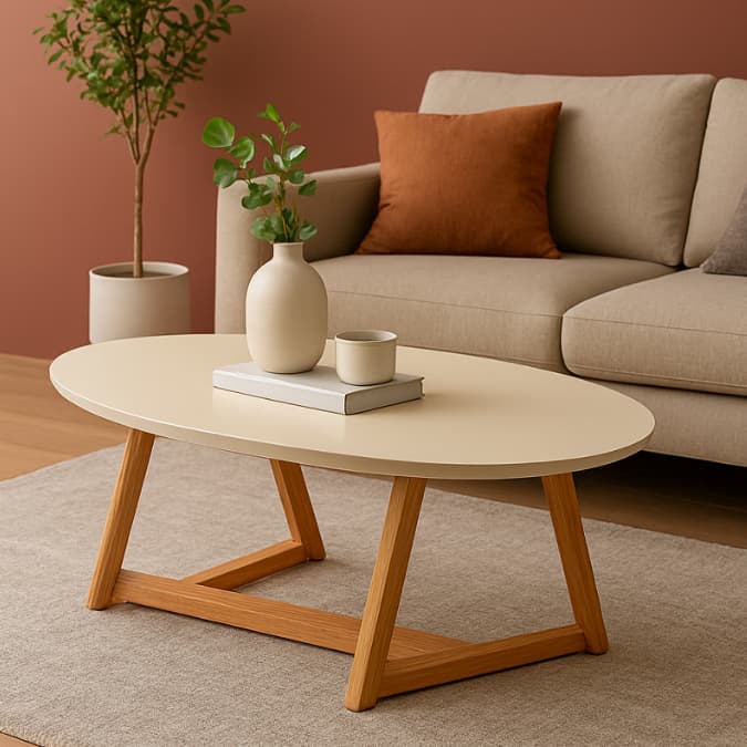 * LANÇAMENTO * Mesa de Centro Classic Sala Tebarrot Pés Madeira Maciça Cores - GAMA MÓVEIS