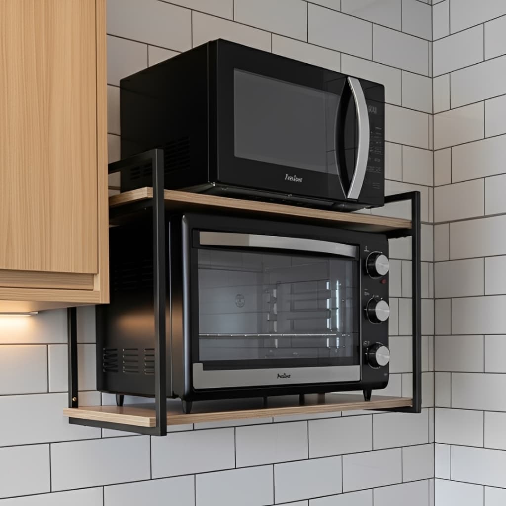 Prateleira Industrial Organizador Cozinha Suporte Micro-ondas Estante Suspensa