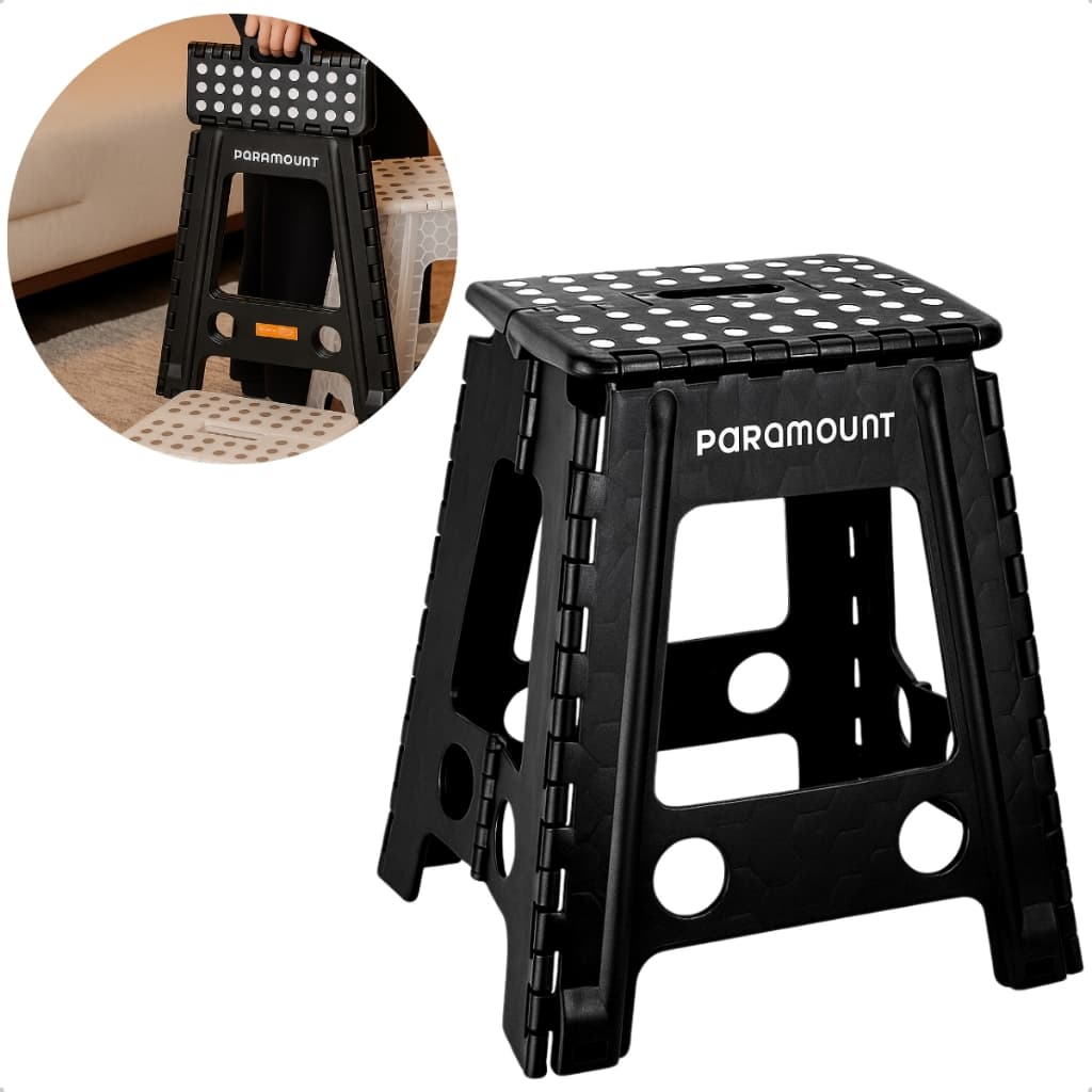 Banco Banqueta Dobrável 45cm Antiderrapante Resistente Reforçada Suporta até 150Kg