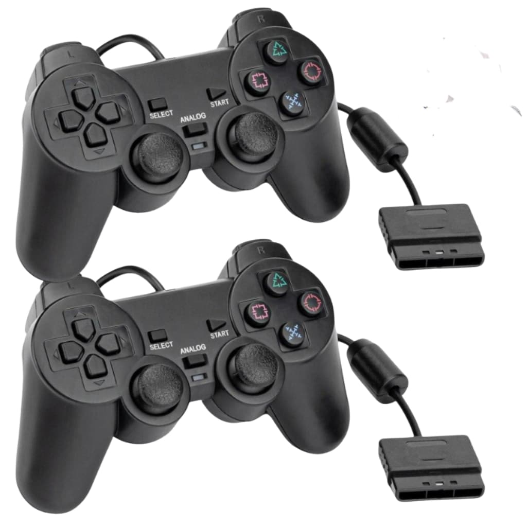 Controle Manete Joystick Ps2 Playstation 2 Vibra - Kit Com 2