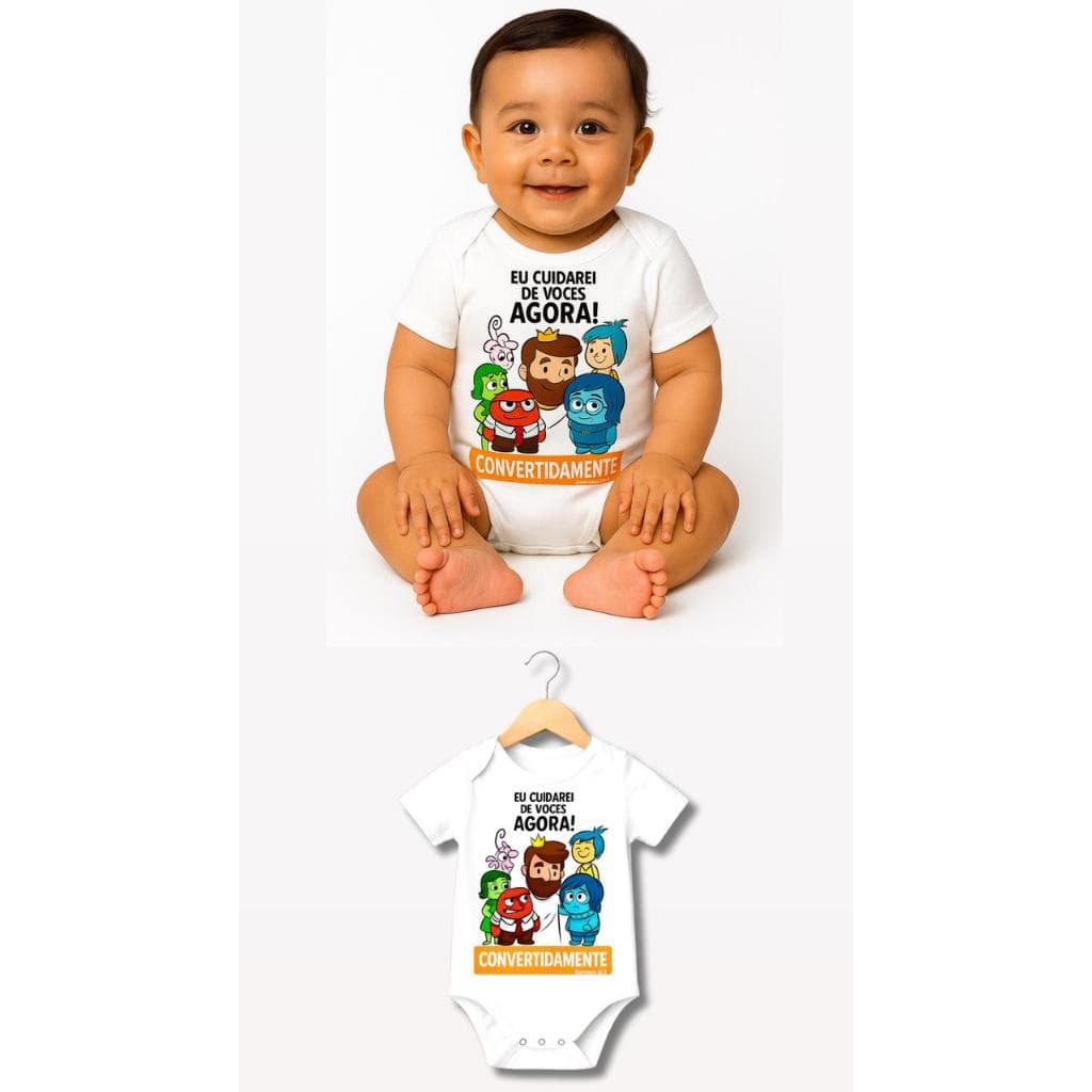 Body Bebê Convertidamente Body Personalizado Convertidamente Body Divertidamente Religioso Body De Frases Body Unissex