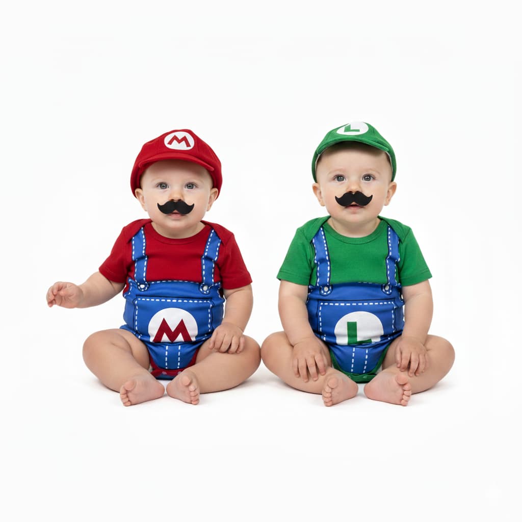 Body Bebe Menino Super Mario + Boina - Temático Mesversário