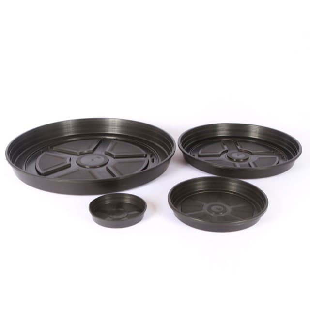 10 Pratos Plástico Redondo para Vasos Plantas Varios tamanhos  - Preto - Jardinagem