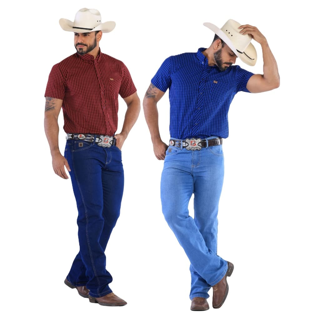 Kit 2 Calças Jeans Country Masculina Rodeio Western com Elastano Premium