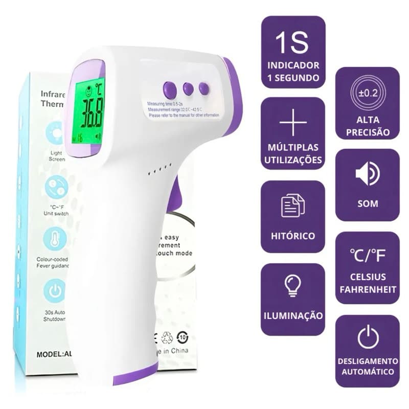 Termometro Infravermelho Laser Digital Temperatura Corporal