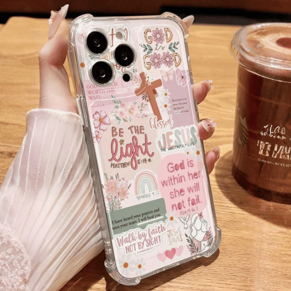 CAPINHA IPHONE JESUS VIBES, CAPA TRANSPARENTE RESISTENTE ,TPU, PADRÃO  XR 11 12 13 14 15 16 17, PRO MAX FRETE GRATIS
