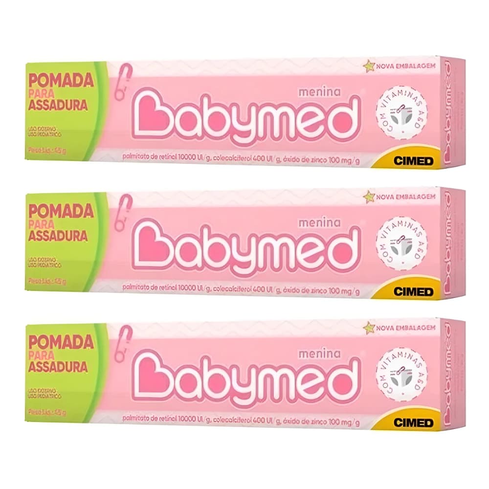 3un Pomada Babymed Rosa Menina 45g - CIMED