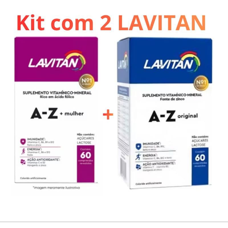 Kit com 2 suplementos da linha Lavitan
