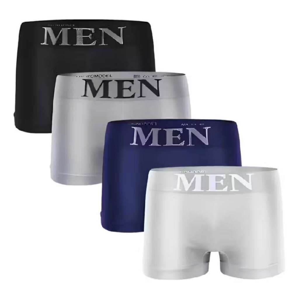 Kit 4 Unidades de Cueca Boxer Masculino Sem Costura Adulto Premium