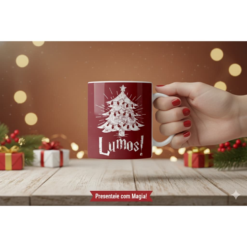 Caneca Cerâmica Natal Harry Potter 325ml - 1Un. – Personalizada | Presente Geek Criativo
