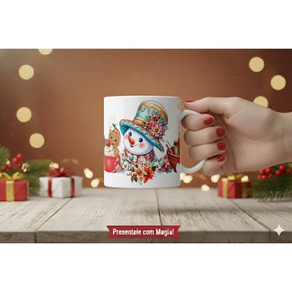 Caneca Cerâmica Natal Tradicional 325ml - 1Un. – Personalizada | Presente Geek Criativo