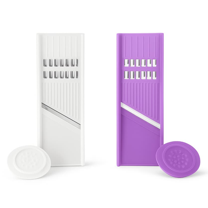 Cortador Fatiador e Ralador Manual Keita 3/1 21cm ou 5/1 15cm  Branco/Roxo