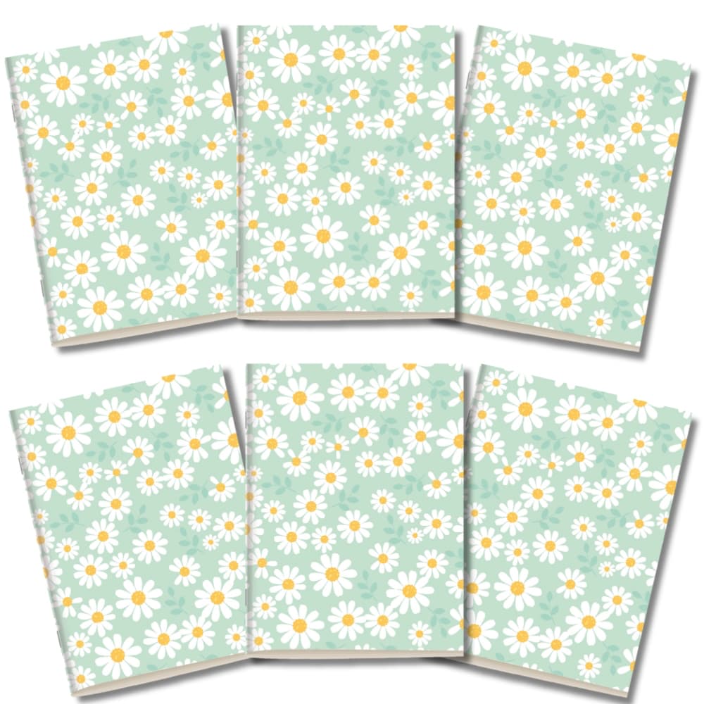 Kit Cadernetas Margaridas Verde Capa Flexível 40 Páginas Pólen A5