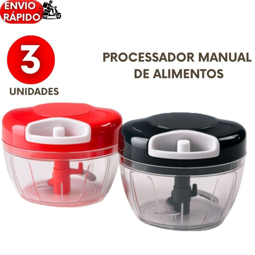 Processador Triturador de Alimentos 3 ou 2 un Manual 500ML 3 Lâminas Legumes Cebola Tempero Alho Cozinha