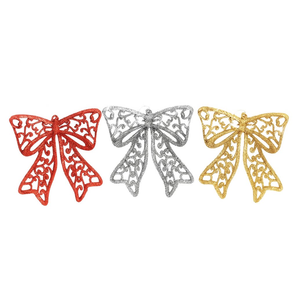 Laços de Natal Decorativos para Árvore Kit 3/6/9 Enfeites de Natal Vermelho, Dourado ou Prata