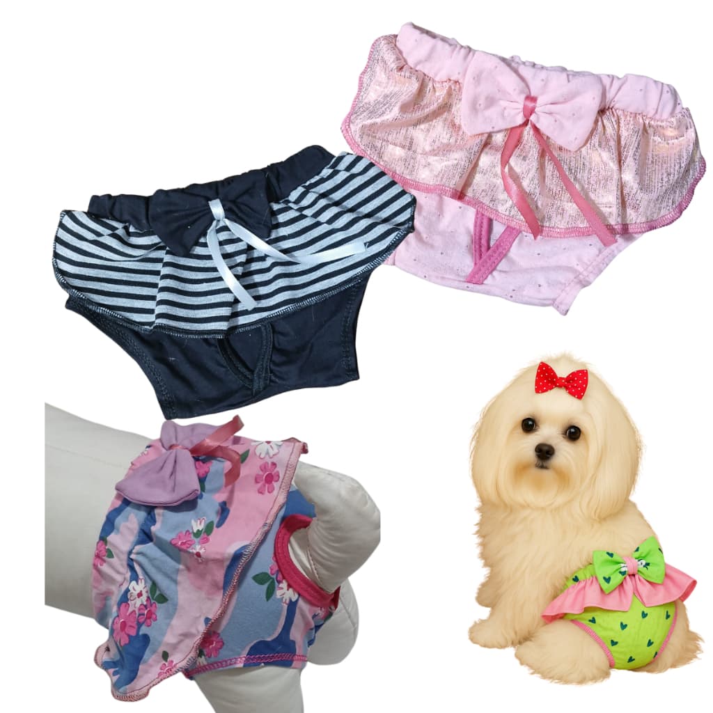 Calcinha pet higiênica malha luxo para Pet Cachorro Gato