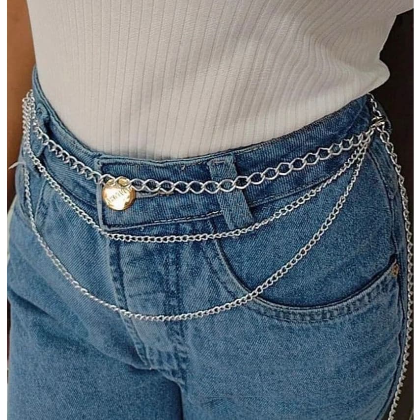 Cinto de Corrente Dourada Metal Fashion Moda Luxo Fashion Tendencia/ Plus Size