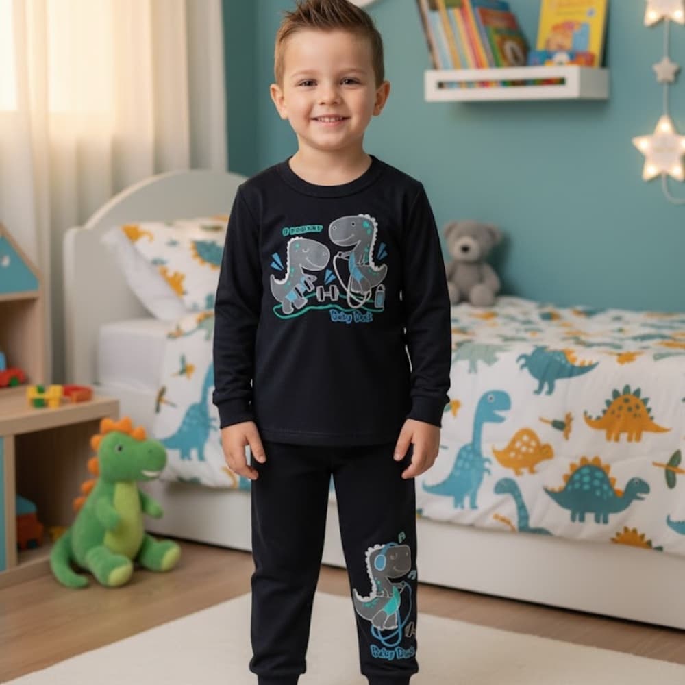 Pijama Infantil Menino Camiseta Manga Longa Calça Baby Duck
