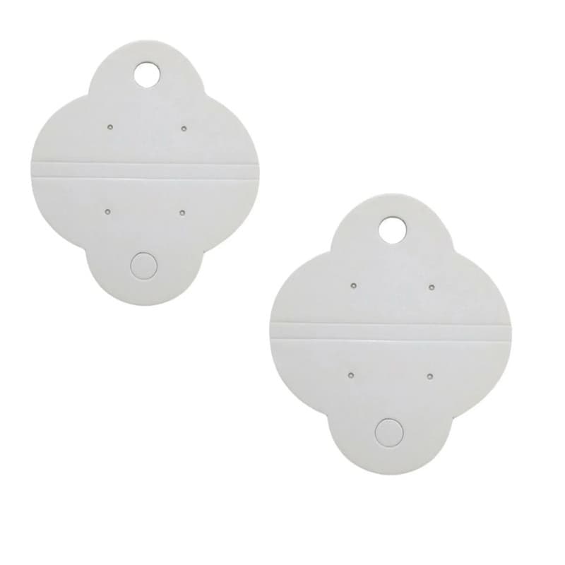 100 Peças Tags Cartelas para Colar e Brinco Bijuterias Modelo Pêssego Branco