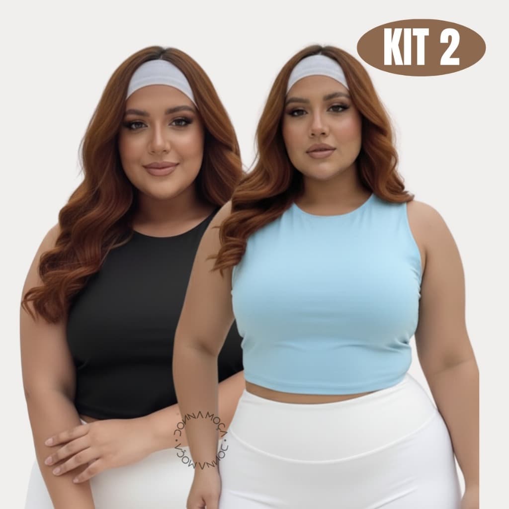 Kit 2 Blusinha Regata Verão Regata Plus Size Basica G1- Yara