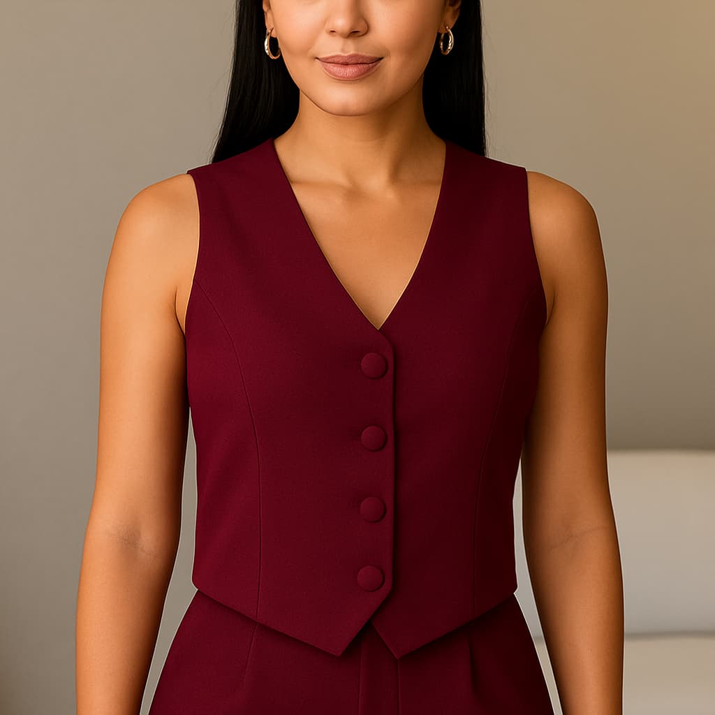 Colete Alfaiataria Feminino Casual  Botões