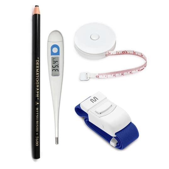 Kit Trena 1,5cm + Lápis Derma + Termômetro Clínico + Garrote Elástico | Fisioterapia/Enfermagem