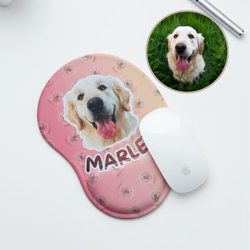 Mouse Pad Personalizado Pet com Foto e Nome | Ilustração Exclusiva Estilo Pintura a Óleo | Presente Criativo Petlover