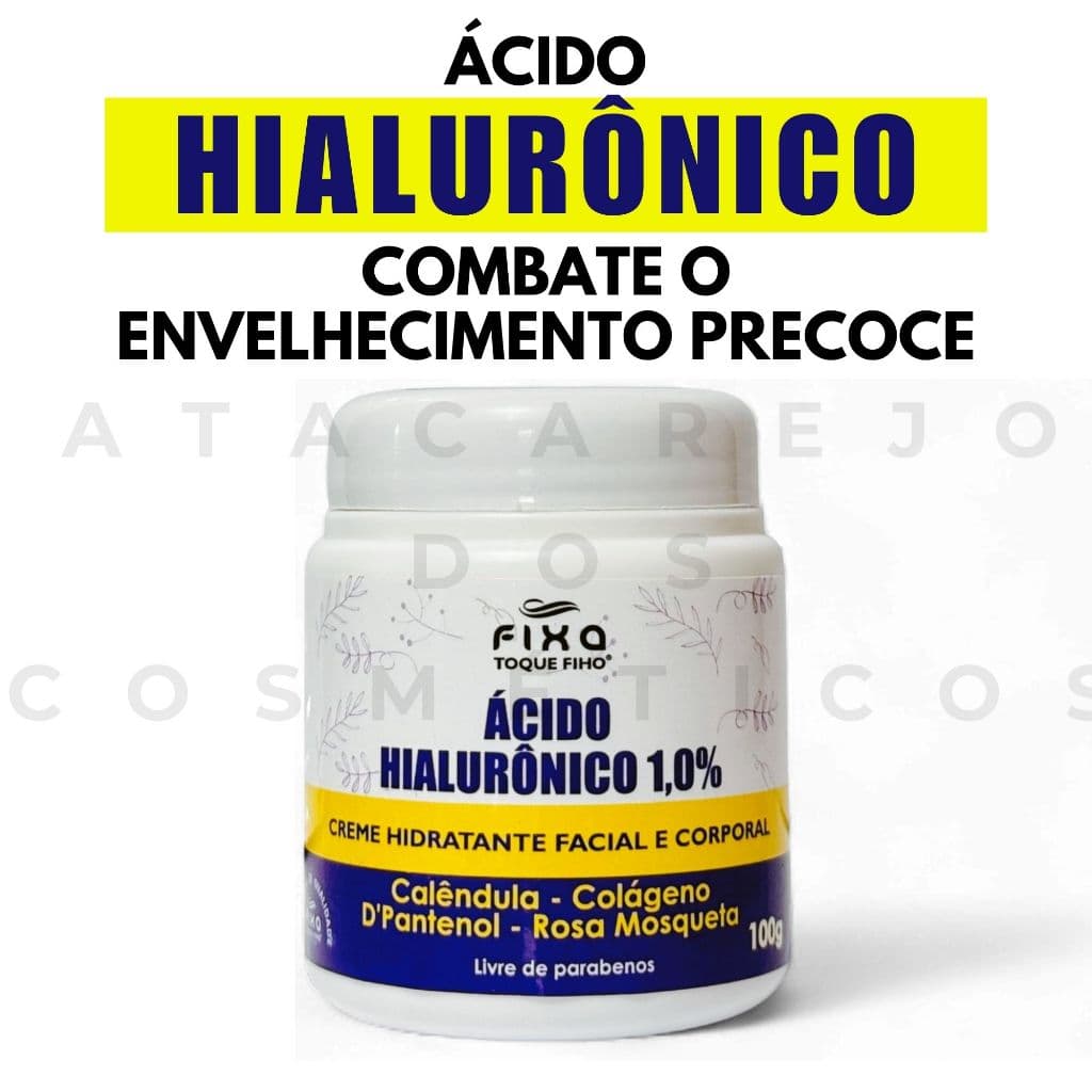 Creme Facial Rosa Mosqueta Ácido Hialurônico E Colágeno 100g Anti Rugas Reduz Linhas De Expressão