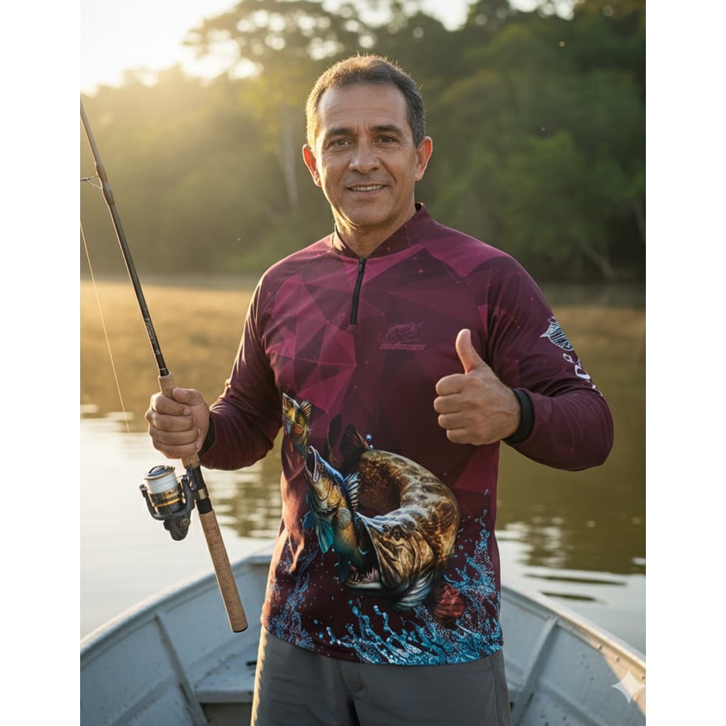Camisa Pesca Tecido Térmico Fresco Confortável Camiseta Blusa Pescaria