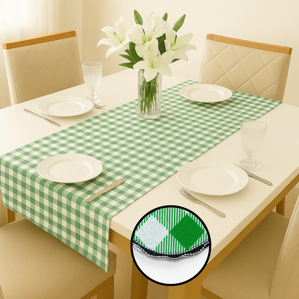 Kit Caminho de Mesa Posta Xadrez Trilho Retangular Jogo Decoração Jantar Premium