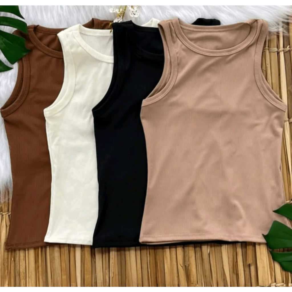REGATA FEMININA CANELADA RIBANA ALGODÃO BLUSINHA REGATINHA VERÃO MODA BASICA CASUAL CONFORTAVEL
