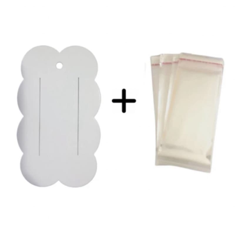 100 Tag Papeleta Nuvem Grande / Cartela / Presilha / Hair Clips / Bico de Pato + 100 Saquihos