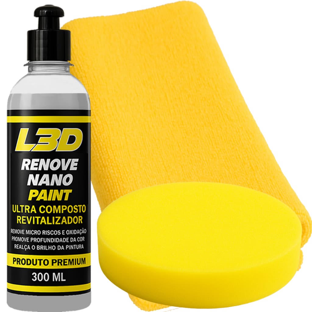 Paint Polidor e Revitalizador + Flanela + Aplicador: Brilho Máximo no Carro