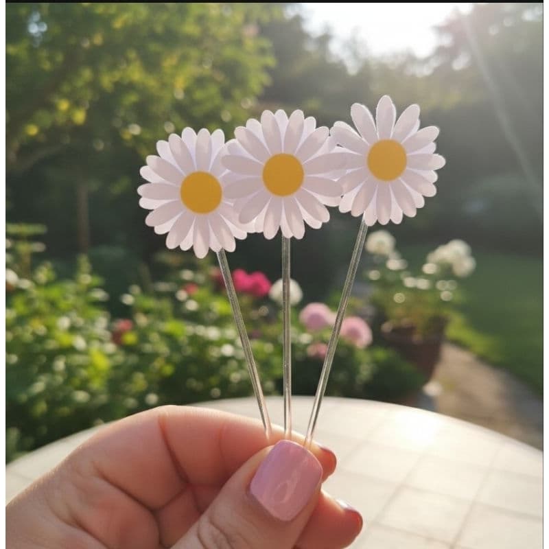 Topper Margaridas | Topper para docinhos| Dupla camada| Enfeite para doces| Jardim das Margaridas ENVIO RÁPIDO