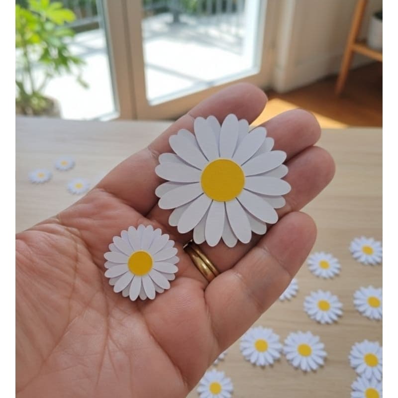 Aplique Margarida |Margaridas de papel 3D para personalizados |Jardim das Margaridas|Aniversário