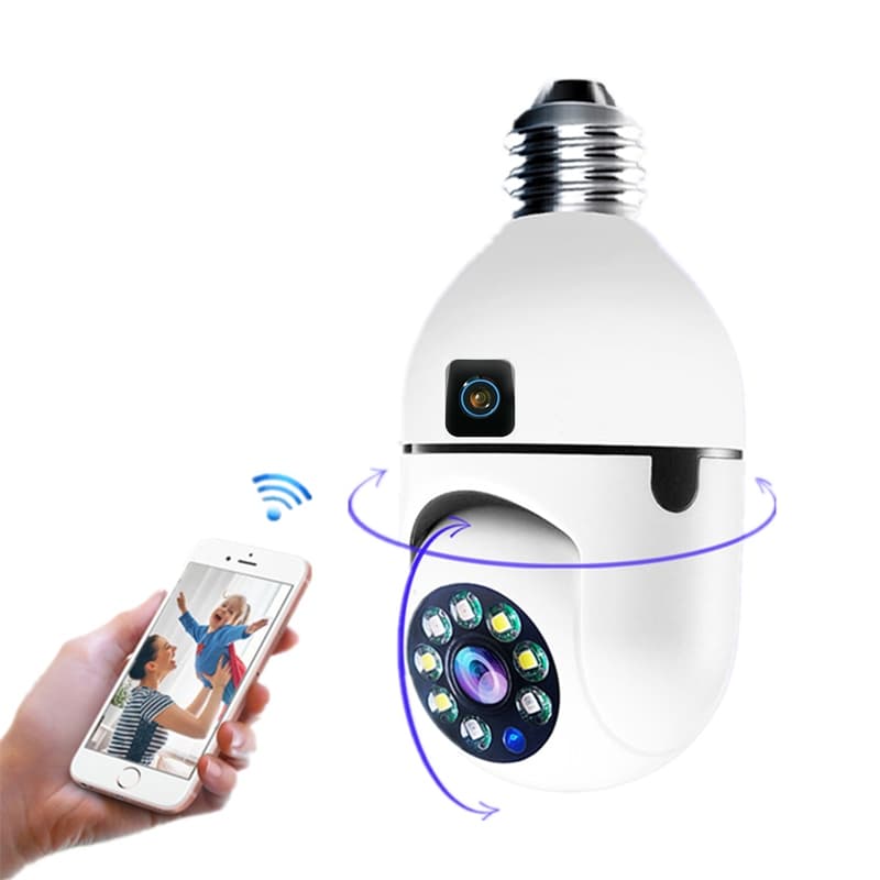 Câmera de Segurança WiFi ABC A3056PRO com LED, Visão Noturna, Detecção de Movimento e App Icsee