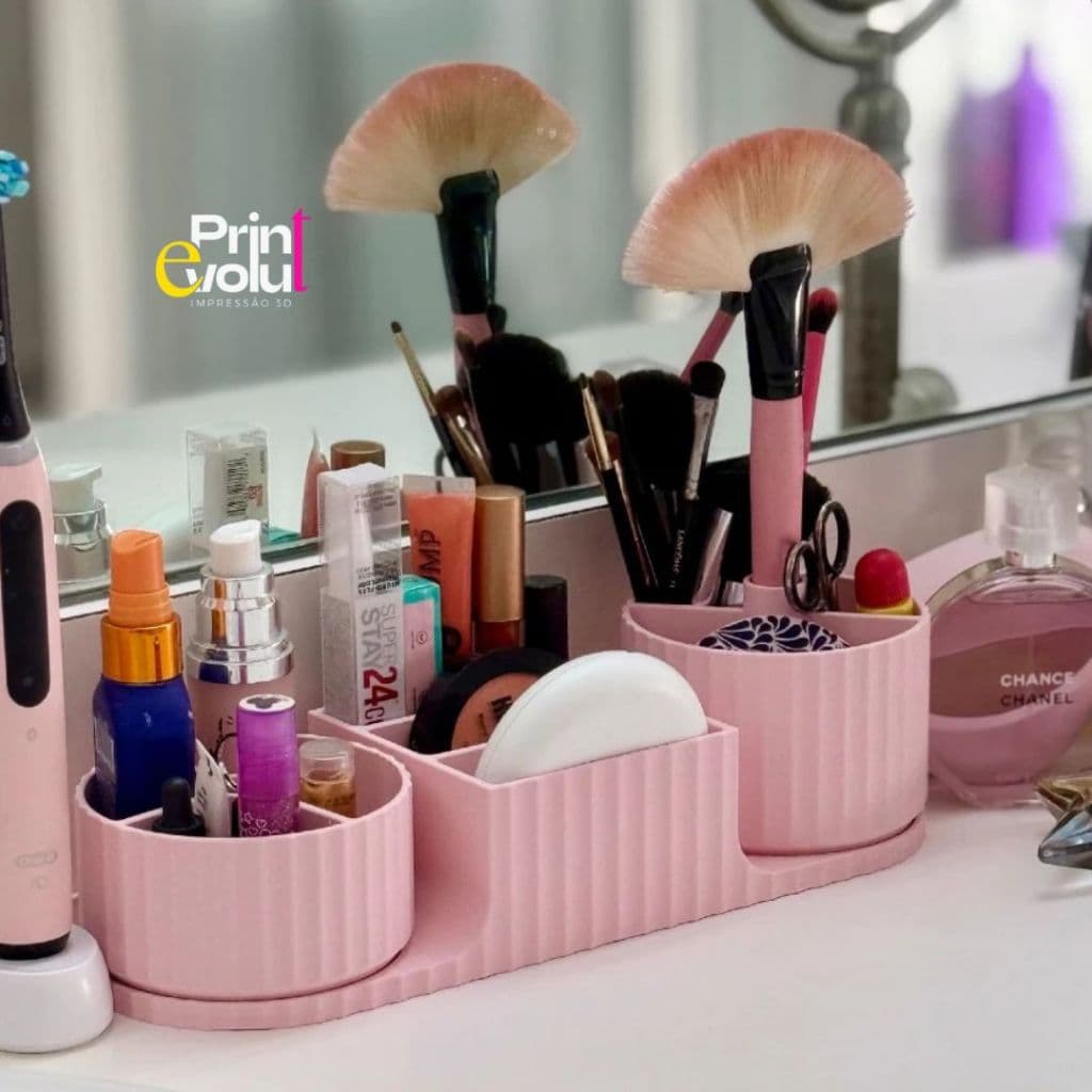 Organizador giratório para maquiagem / Porta maquiagem 360° / Porta pincéis, batons