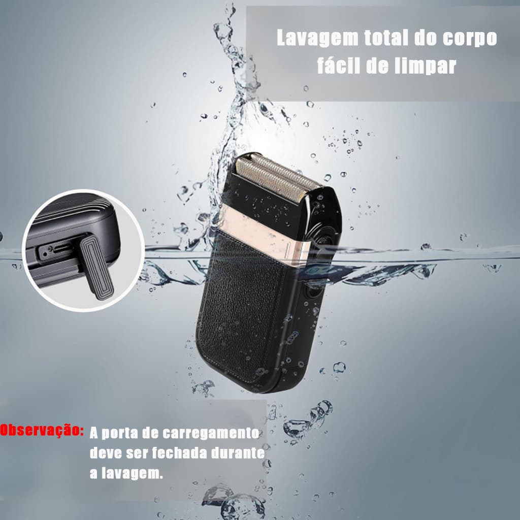 Barbeador elétrico sem fio recarregável para homens, ideal para viagem e negócios