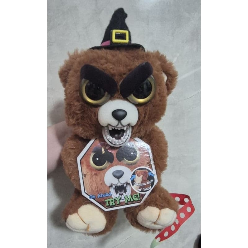 Feisty pet Pelúcia muda expressão Halloweem presente criança 22 cm de altura Br machine