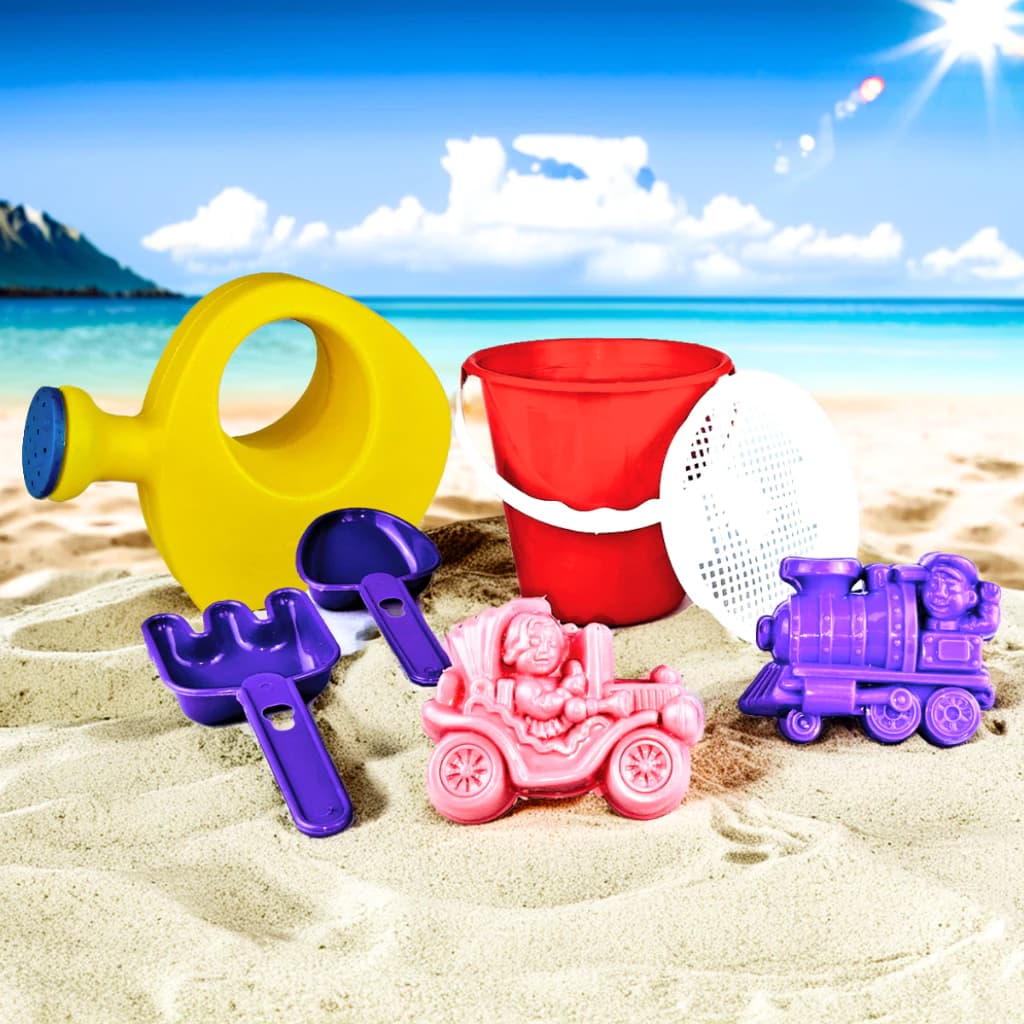 Kit Baldinho Praia 7pçs Brinquedo Infantil + Regador Criança