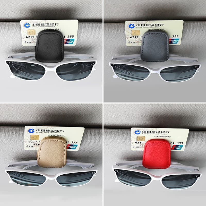 Novo Suporte Multifuncional para Óculos de Sol para Carro com Clip para Cartão, Porta-Bilhete, Fecho, Estojo para Caneta