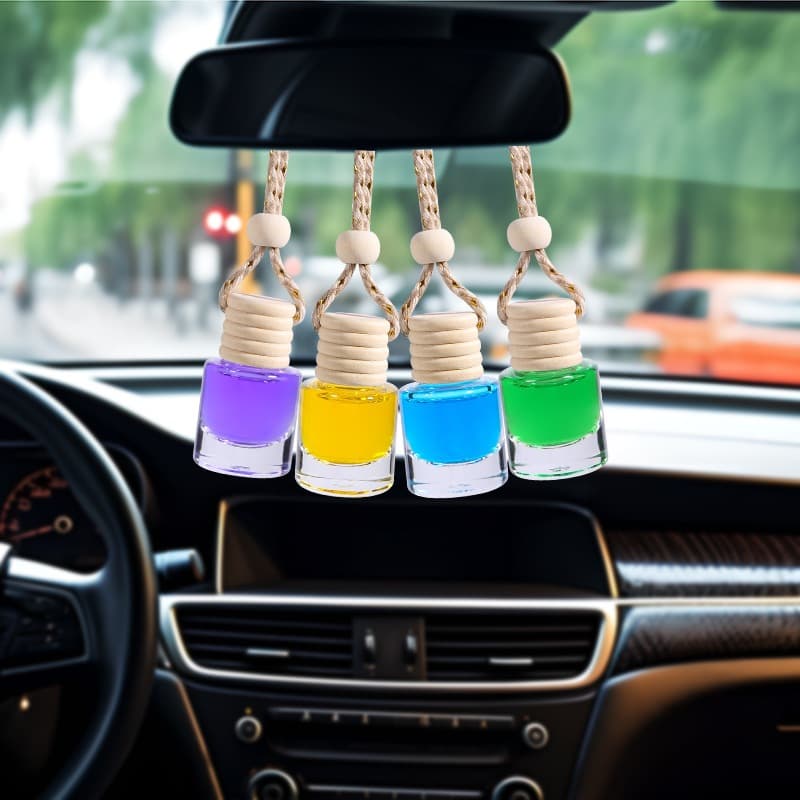 Difusor de Cheirinho para Carro - Frasco de Vidro 10ml, Aromatizador Portátil